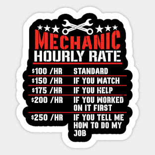 Mechanic Hourly Rating Sticker